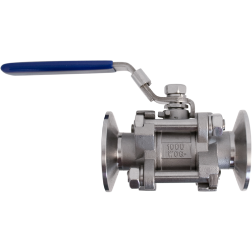 Stainless Ball Valve 3 Piece 1.5" Tri-Clamp x 1.5" Tri-Clamp