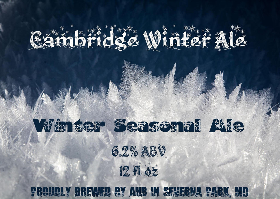 Cambridge Winter Ale - Winter Seasonal Ale Beer Kit