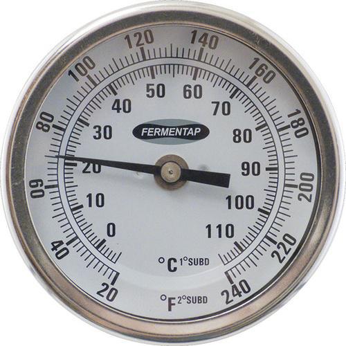 2.5" Probe Threaded Stainless Steel Thermometer - Fermentap