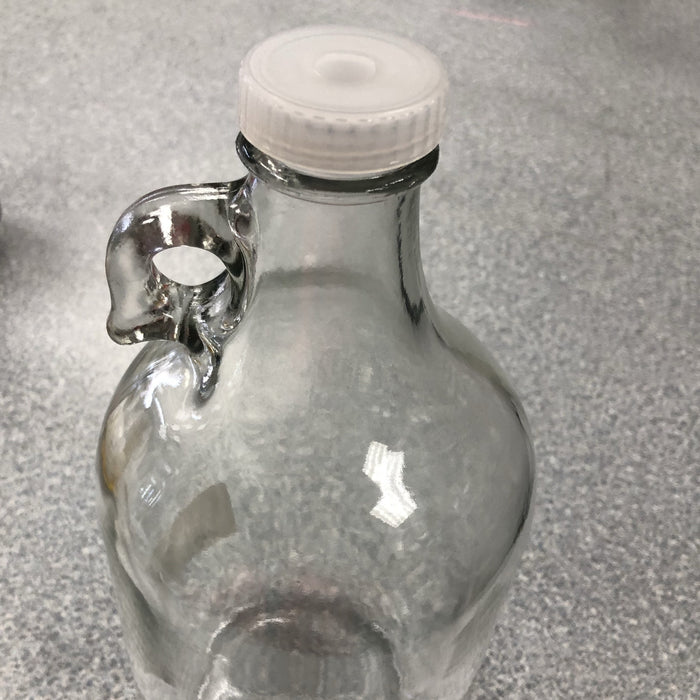 1/2 gallon jug with 38mm plastic cap with hole for airlock